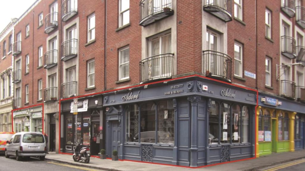 The four adjoining shops on Dublin’s Capel Street are producing a rent roll of €44,068.