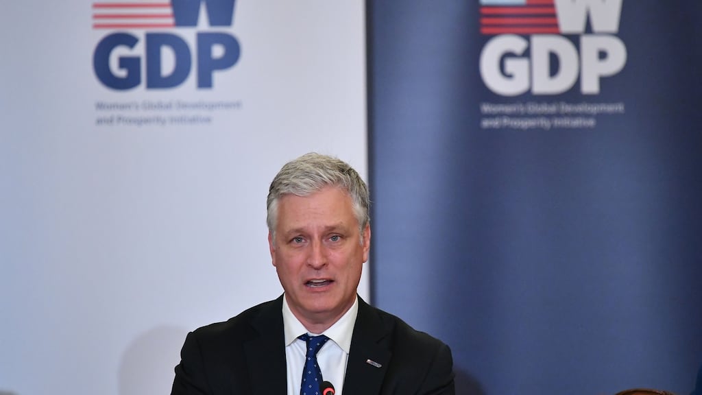 Robert O’Brien, the US national security adviser, says he has not “seen any intelligence that Russia is doing anything to attempt” to get the president re-elected. Photograph: by Mandel Ngan / AFP