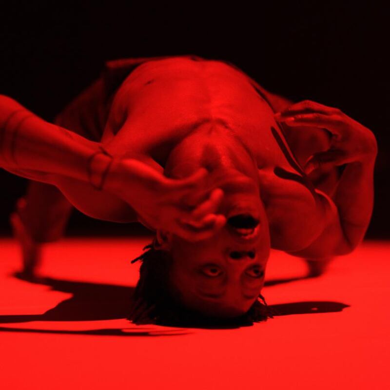 Mufutau Yusuf rehearsing for his show Owe. Photograph: Nate Palmer/The New York Times