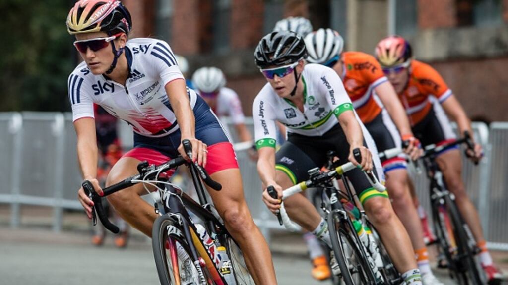 Elizabeth Armistead riding for the British National Team on the way to winning the road race at the UCI Road World Championships last year. Photograph: Jonathan Devich/Getty Images