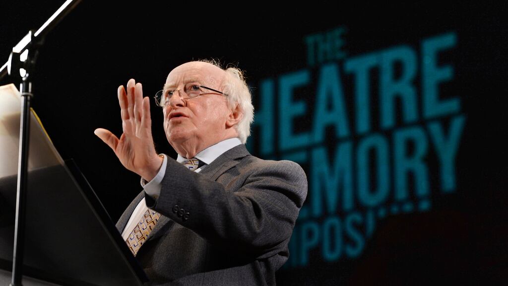 President Higgins has presented 16 artists with bursaries to  mark the centenary of the Easter Rising. Photograph: Alan Betson