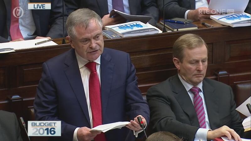 Brendan Howlin giving his Budget 2016 speech. “Who speaks of Syriza now?”