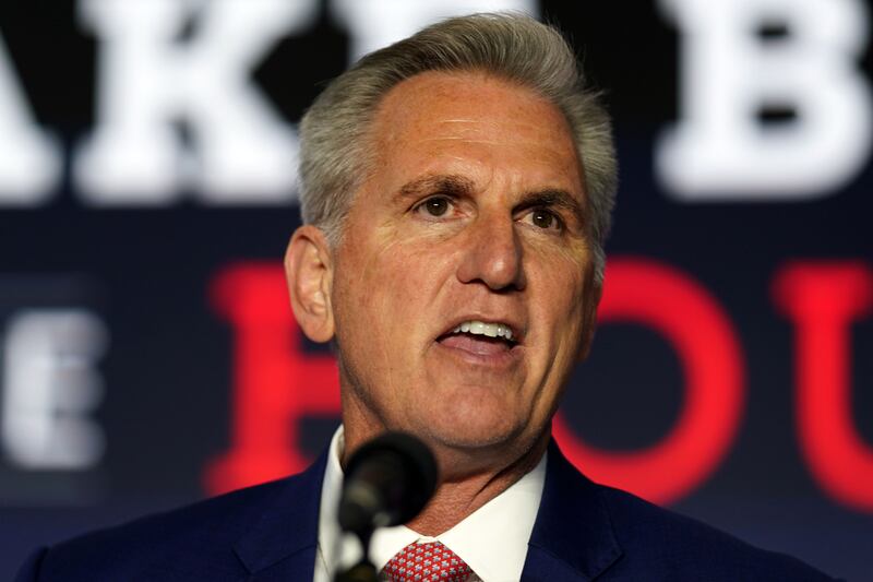 House of Representatives minority leader Kevin McCarthy will be under pressure from the right wing of the Republican Party if it secures a narrow majority.  Photograph: Will Oliver/EPA