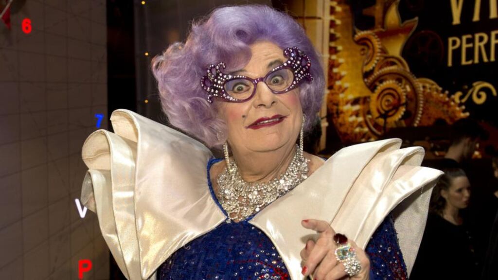 Sadly this year, with Humphries turning 80 next month, Dame Edna Everage plans to say farewell to touring. Photograph: Arthur Edwards/AFP/Getty Images