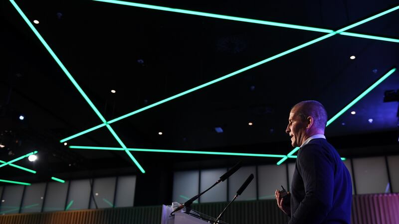 Leinster rugby coach Stuart Lancaster at the GAA’s Games Development Conference at Croke Park in Dublin. Photograph: Stephen McCarthy/Sportsfile