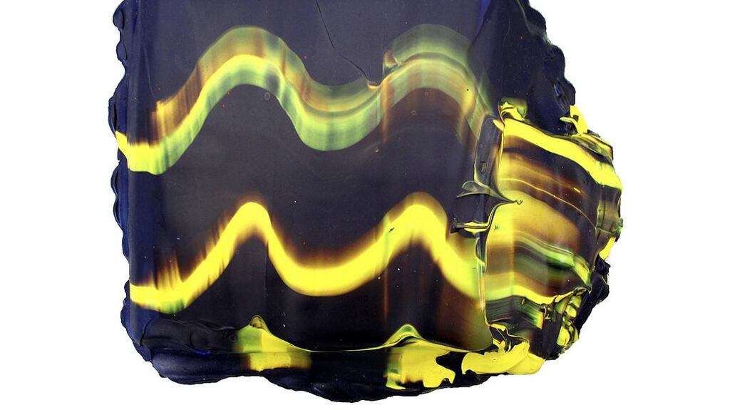 Natalia Black, Northern Lights (2019), Acrylic on Board (detail), from Musica Universales at Green on Red Gallery