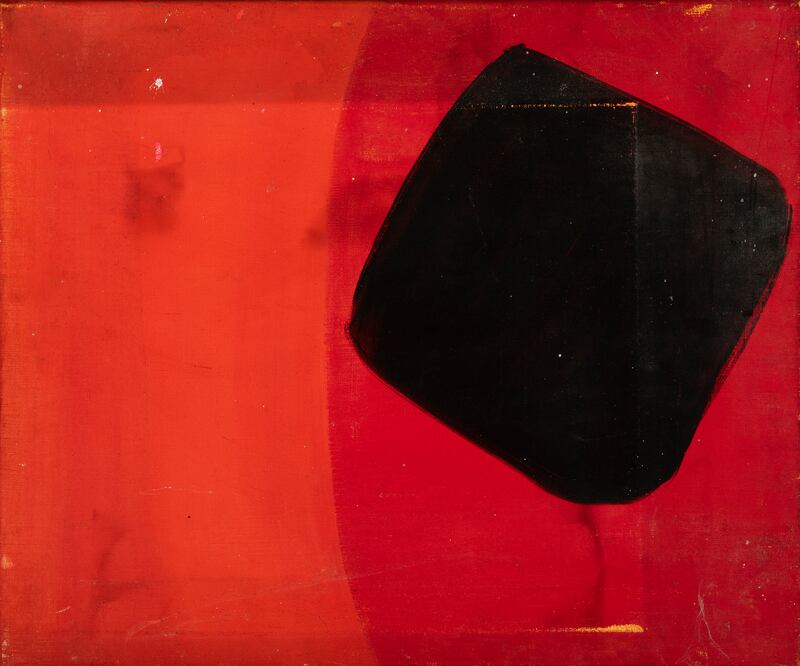Black Form on Red (€500-€700) by Deborah Brown
