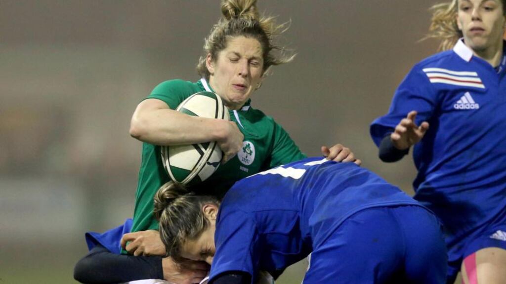 Ireland’s Alison Miller in action against France. Photograph: Dan Sheridan/Inpho