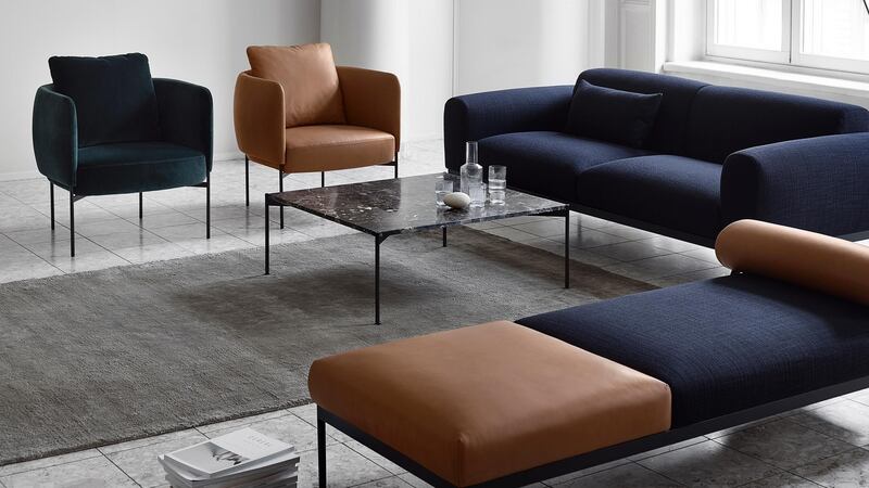 The elegantly formed Bon sofa is from Adea furniture, a Finnish fabricator that is exclusive to Blackrock-based Nordic Elements, priced from €3,565.