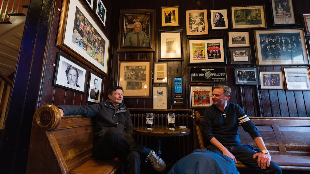 Enjoying a pint at Blakes of the Hollow, Enniskillen: We know the Delta variant has added to the risks indoors, where we all breathe each other’s air. File photograph: Ronan McGrade