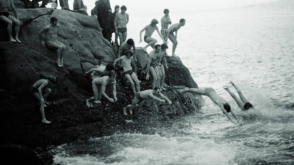 Taking a Christmas Day swim at the Forty Foot in 1971. Photograph: Dermot O’Shea/The Irish Times