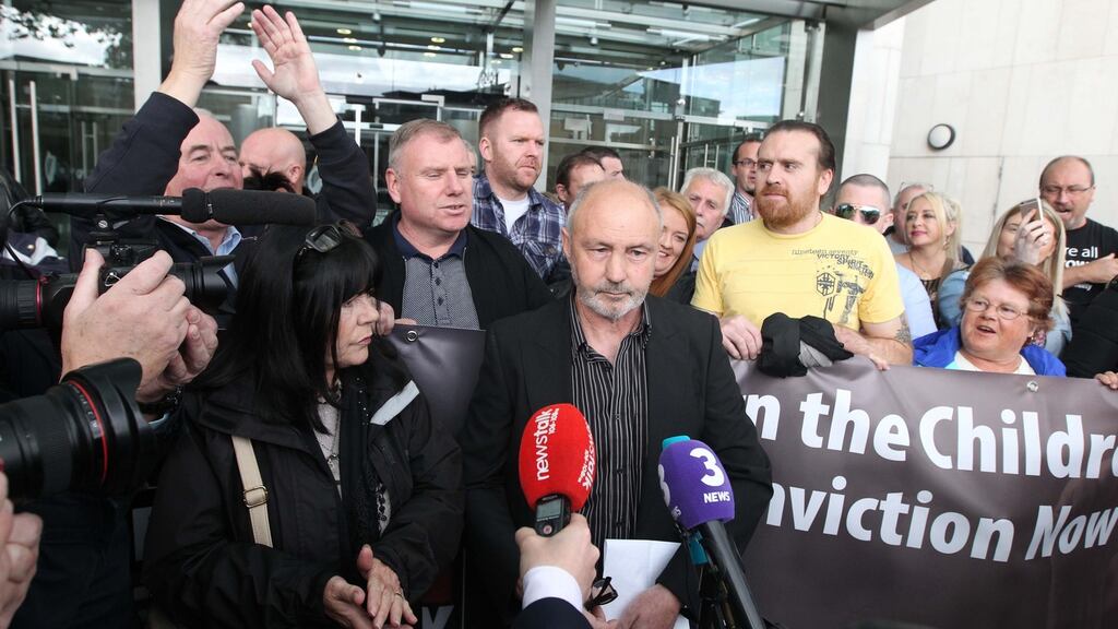 Defendant Peter Herbert outside Dublin Circuit Criminal Court after defendants were all found not guilty on charges of false imprisonment of then-tánaiste Joan Burton at a water charges protest in Jobstown in 2014. Photograph: Collins Courts
