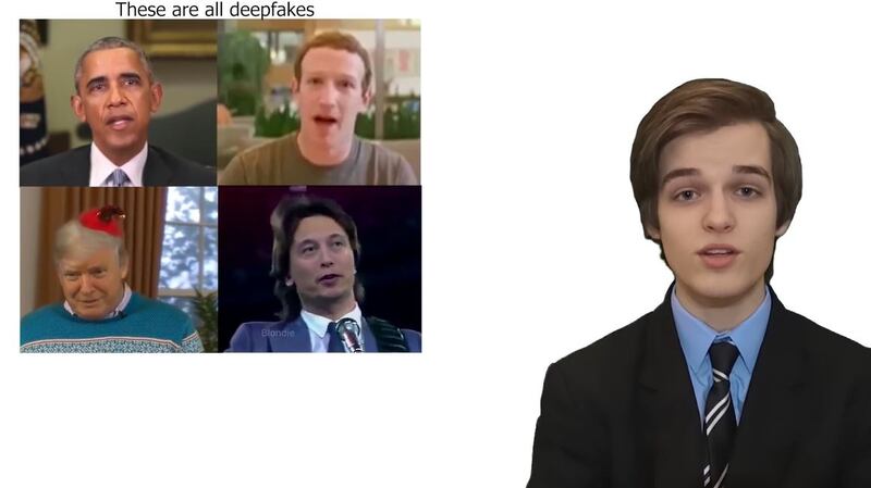 A screengrab from Greg Tarr’s presentation on deepfakes.