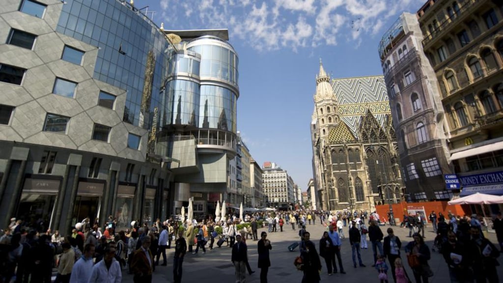 Stephansplatz, Vienna. In economic terms, Austria’s social partnership is often considered a model with the rate of unemployment in the Alpine state never once rising above 5 per cent since 1950. Photograph: Getty Images/Gallo Images