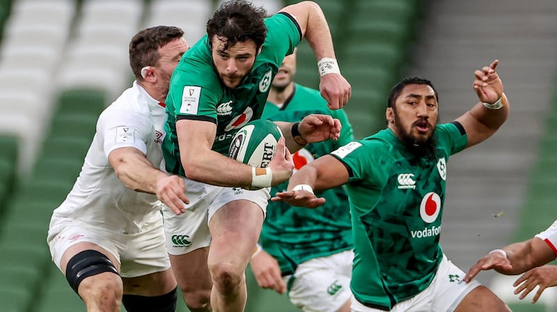 Robbie Henshaw had a superb Six Nations campaign, but in what position can we expect to see him in for Ireland in the future? Photograph: Inpho