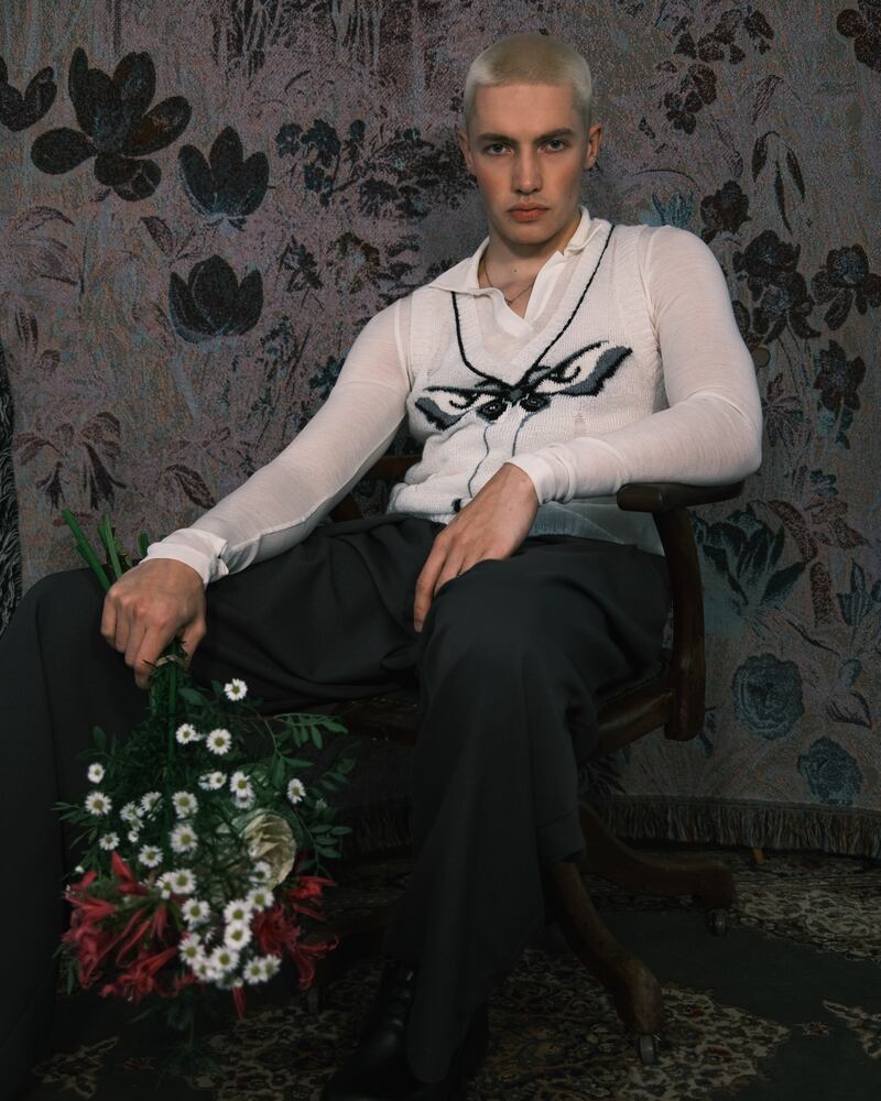 Silk vest by Mihai Mar from his Tail Ends collection 2024