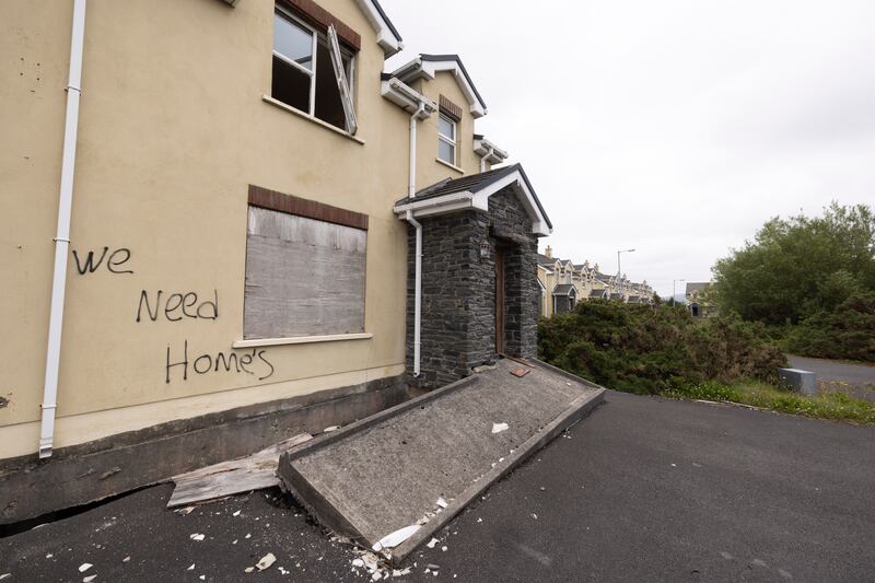 Poignant graffiti in Radharc An Seascan estate in Dungloe, Co Donegal. Photograph: Joe Dunne