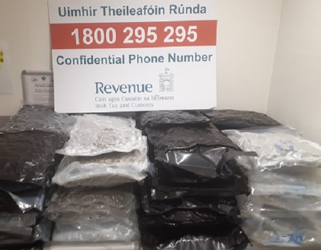 Cannabis seized at Dublin Airport on Saturday. Photograph: Revenue