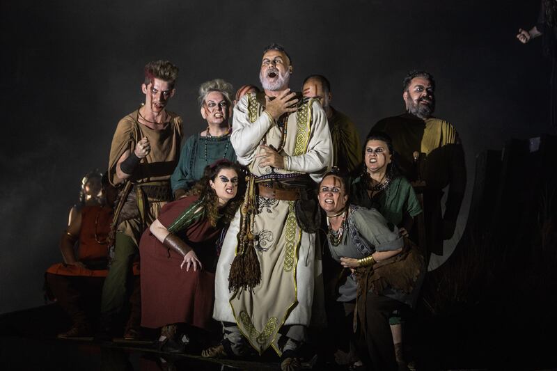 The cast of Morrígan at Cork Opera House. Photograph: Shane J Horan