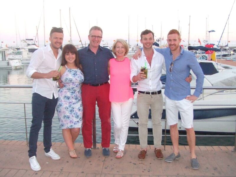 Will and Mick with Colin Baker's family. His sister Ali is now on the Sydney Light Ball committee, having recently moved to Australia.