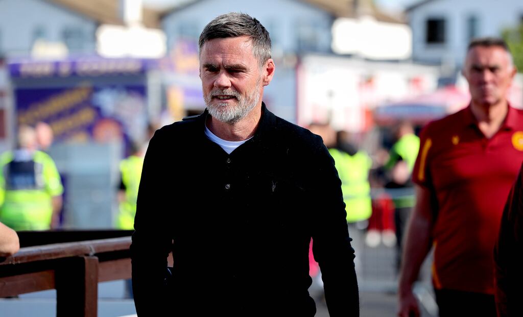 Manager Graham Alexander has left Motherwell after the Scottish Premiership side's defeat to Sligo Rovers in the  
Uefa Conference League. Photograph: Ryan Byrne/Inpho