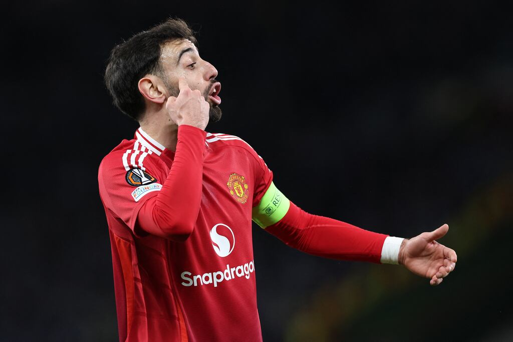 Manchester United midfielder Bruno Fernandes has reportedly got the eye of Real Madrid. Photograph: Darren Staples/AFP via Getty