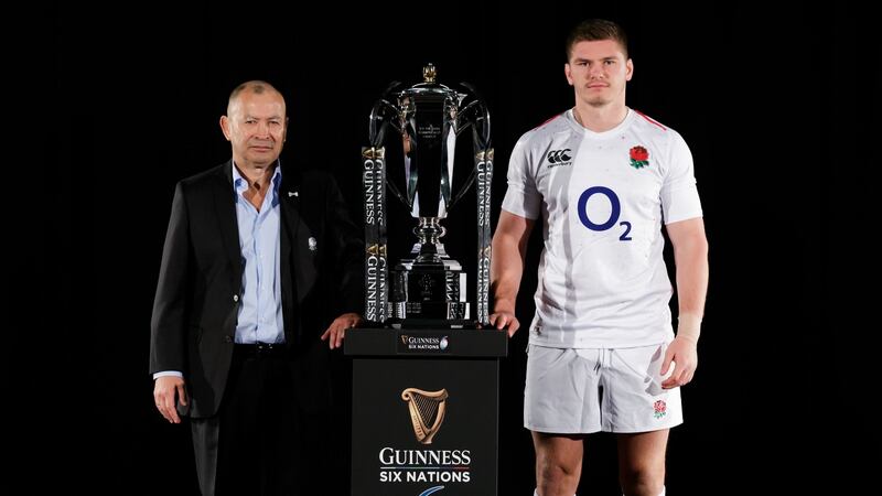 England coach Eddie Jones and captain Owen Farrell. Photograph: John Walton/PA