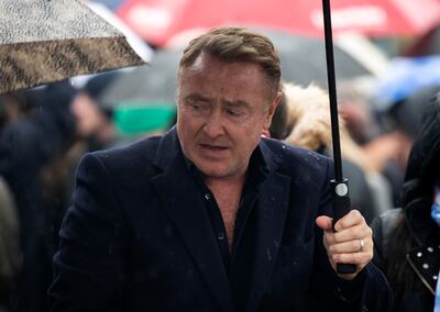 Michael Flatley at the Church of St John the Evangelist, Ballinteer, at the funeral of his former partner Lisa Murphy in February 2024. Photograph: Colin Keegan/Collins Dublin