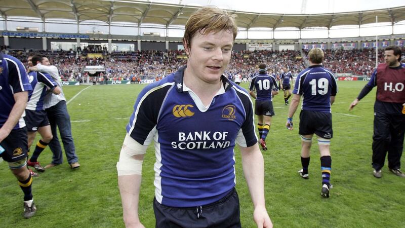 Brian O’Driscoll after Leinster’s victory at Le Stadium in 2006. Photograph: Billy Stickland/Inpho