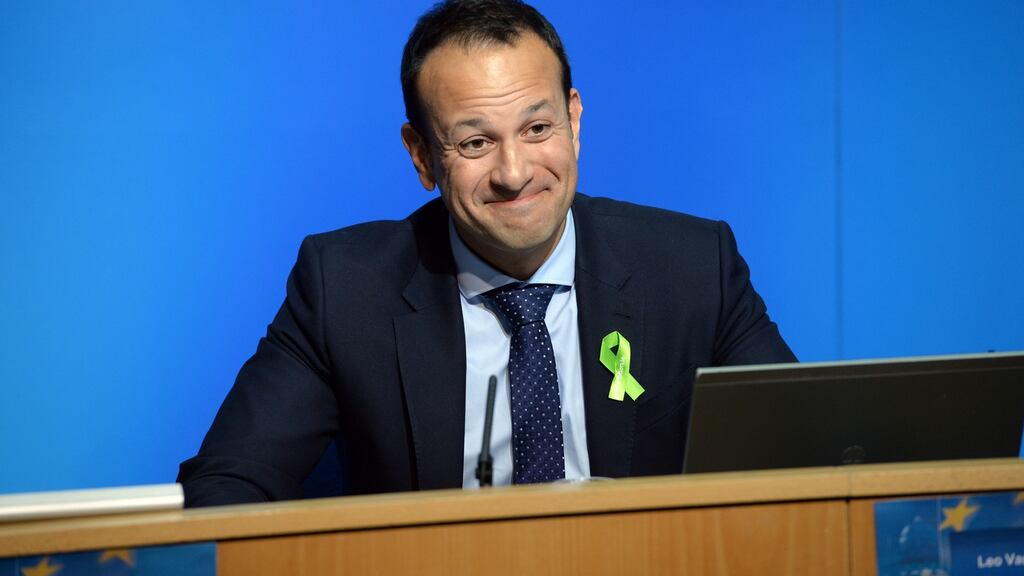 Minister for Social Protection Leo Varadkar outlining the main measures in the Social Welfare and Pensions Bill at  Government Buildings.  Photograph: Dara Mac Dónaill