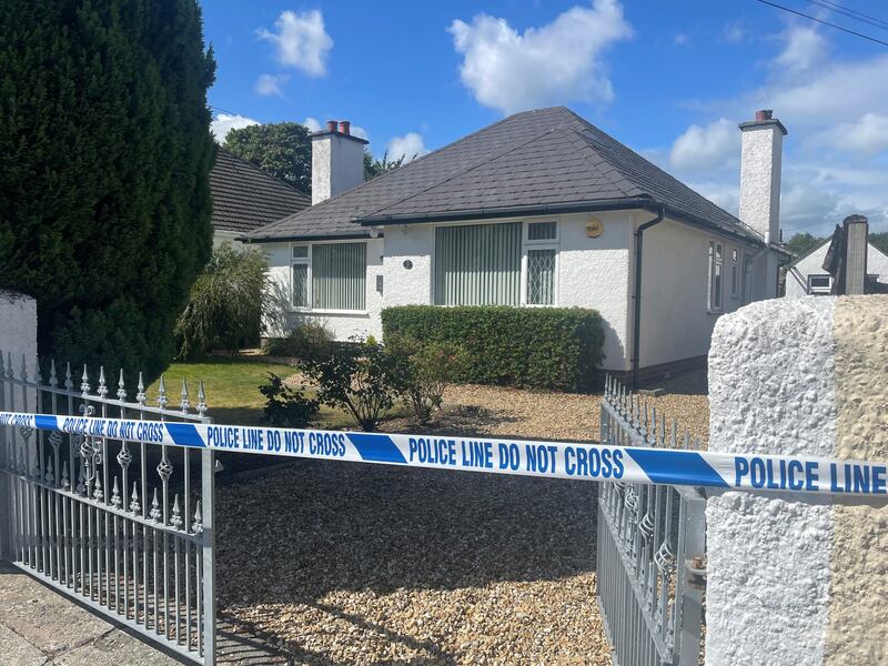 The scene at Slievenabrock Avenue, Newcastle, Co Down, where Sean Small was found murdered. Photograph: Jonathan McCambridge/PA