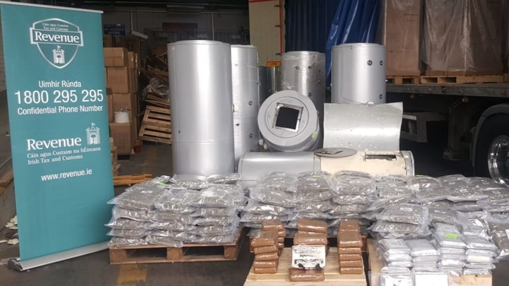 Cocaine and cannabis seized at Dublin Port. Photograph: An Garda Síochána