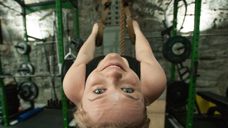 Dominique McMullan working out at The Vaults personal training gym in Dublin. Photograph: Dave Meehan
