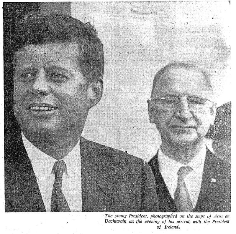 JFK and de Valera on the evening of the US president’s arrival