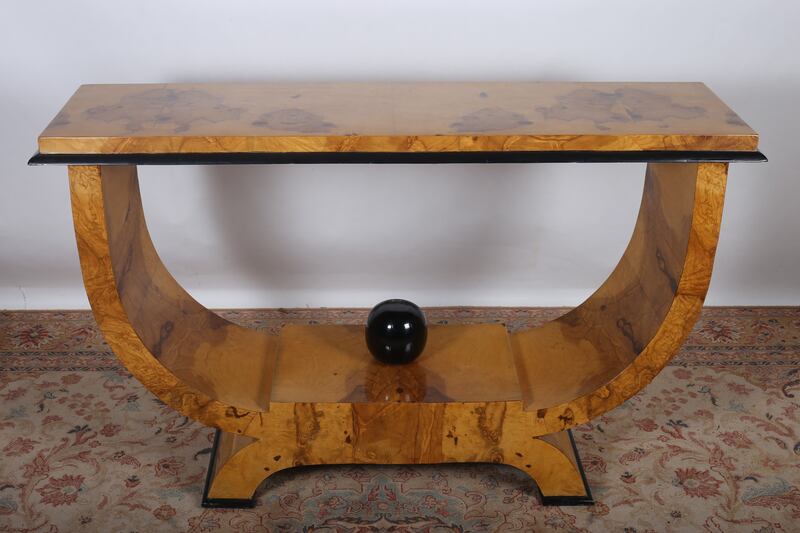 Art deco style walnut table €150-€250.