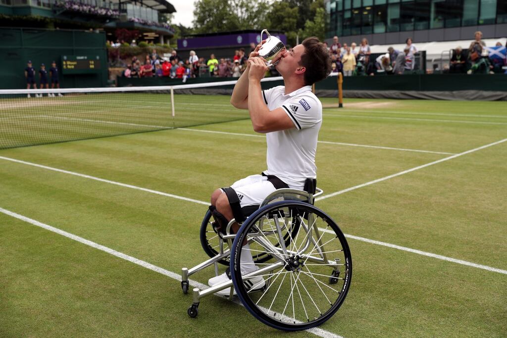 Gordon Reid: Wimbledon wheelchair champion Gordon Reid is hoping to emulate fellow Scot Andy Murray by adding a gold medal to his first success at SW19. Photograph: Adam Davy/PA Wire.