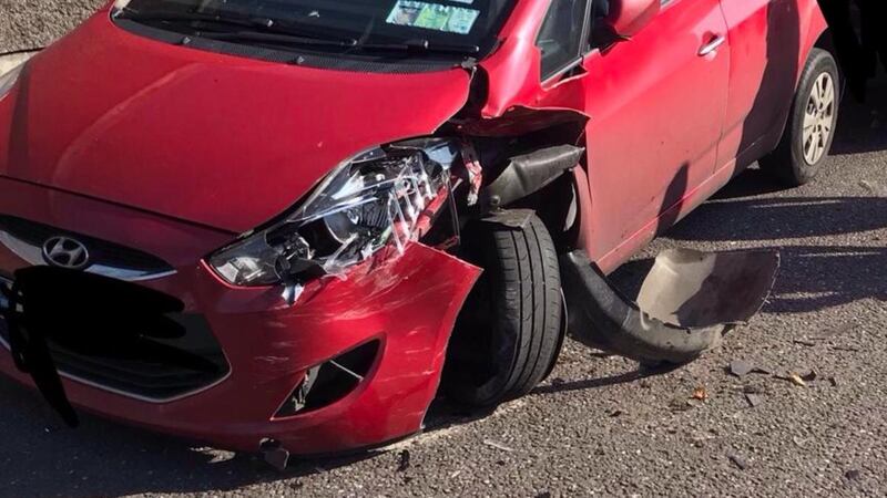 A couple are angry after their car was rammed and wrote in Cork city over the weekend. Photograph: Barry Roche