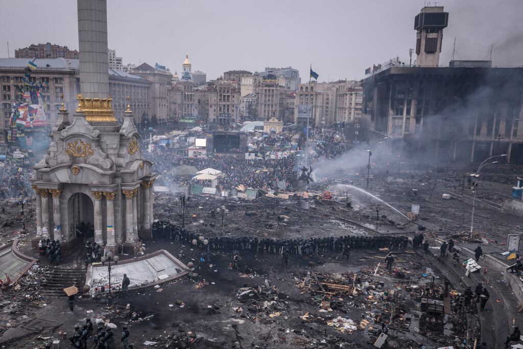 Independence Square in Kyiv, 2014: I Will Die in a Foreign Land by Kalani Pickhart is set in Ukraine during that time. Photograph: Sergey Ponomarev/The New York Times