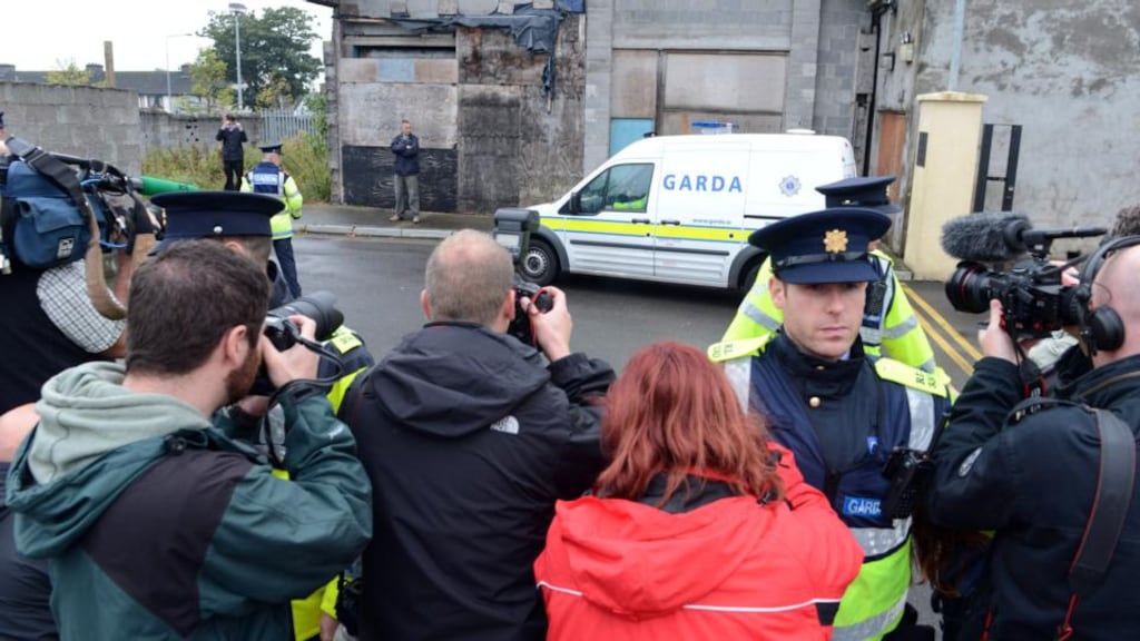 Outside court: the scene in Longford in October 2013, when the man was charged. Photograph: Cyril Byrne