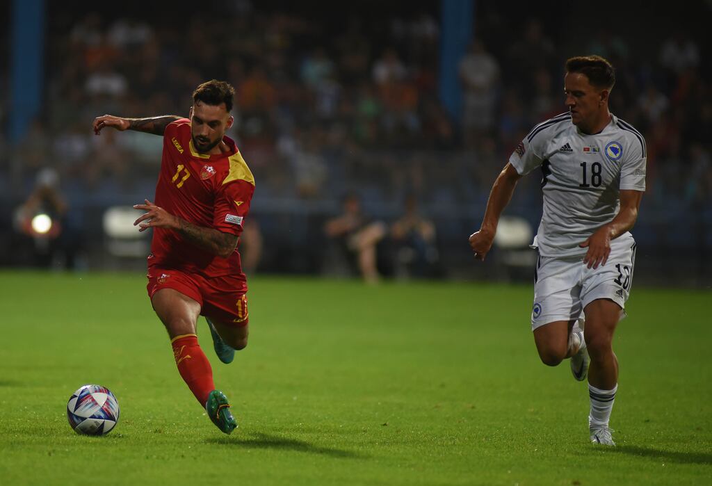 Sead Haksabanovic in action for Montenegro against Bosnia and Herzegovina in June. Photograph: Getty Images