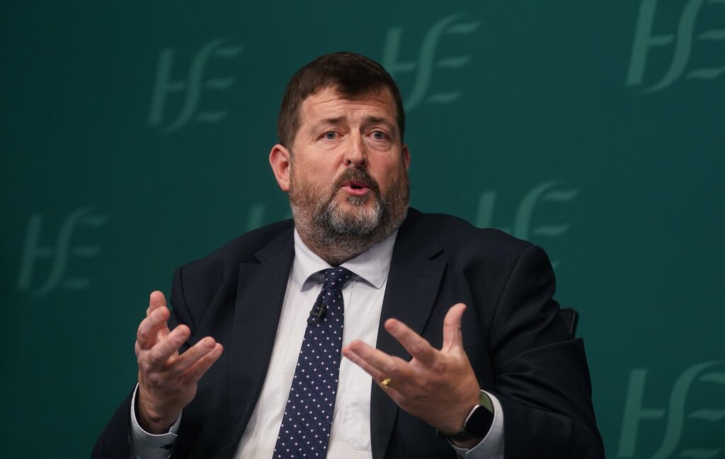 HSE interim CEO Stephen Mulvany during a media briefing at Dr Steevens' Hospital, Dublin, to provide an operational update on health services and the HSE winter plan. Photograph: Brian Lawless/PA