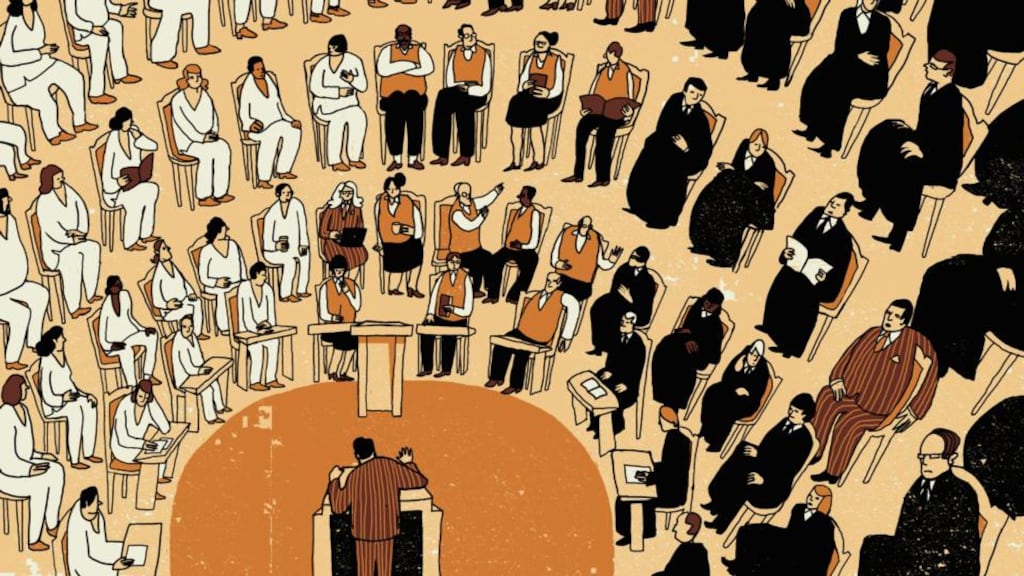 Against Elections: The Case for Democracy proposes sortition – governing by the drawing of lots – instead of election. Illustration: Oivind Hovland/Ikon/Getty