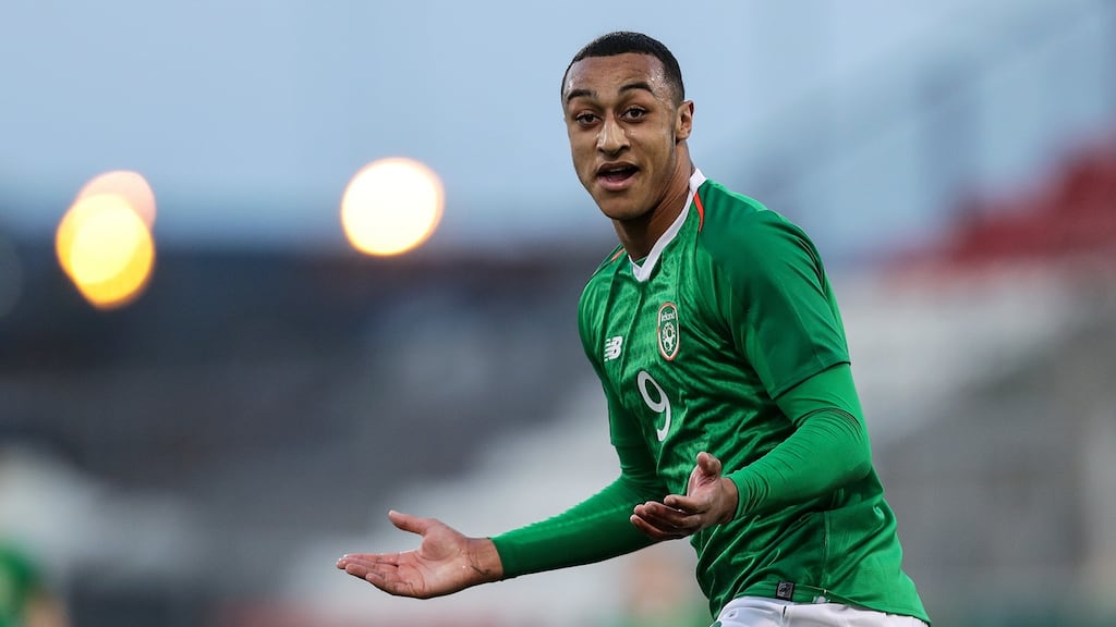 Adam Idah had Ireland’s best chance of a goal in the 0-0 draw with Mexico at the Toulon Tournament. Photograph: Laszlo Geczo/Inpho
