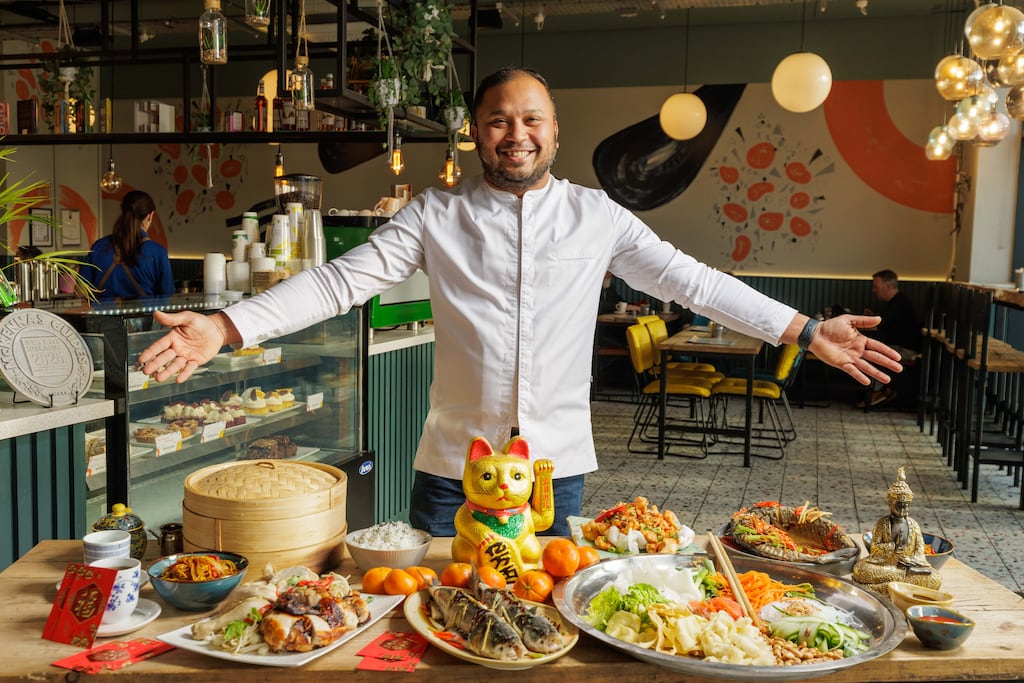 Sham Hanifa with a selection of Chinese dishes to celebrate Lunar New Year at My Kitchen in Carrick-on-Shannon, Co Roscommon. Photograph: James Connolly