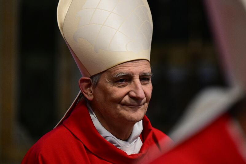 Italian cardinal Matteo Maria Zuppi attends the Seventh Novemdiale mass at St Peter's basilica, following the funeral of Pope Francis. Photo: Tiziana Fabi/AFP/Getty