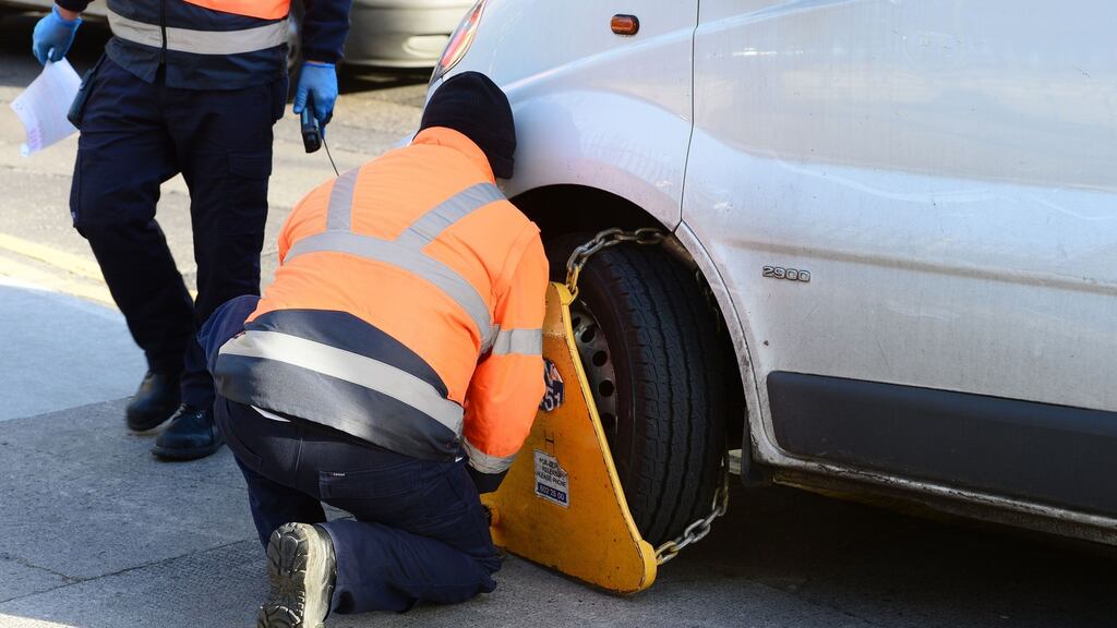Clamping in the capital generated some €4.3m for the city council in 2015, with 54,068 vehicles, or 148 a day, compelled to pay €80 to have their vehicles released. Photograph: The Irish Times
