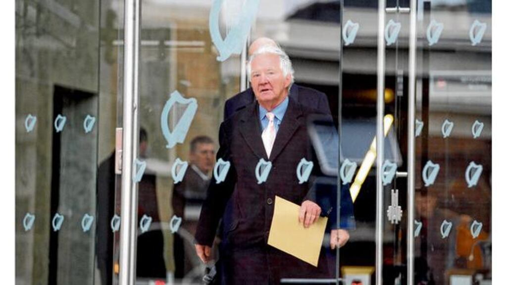 The former chairman of Anglo Irish Bank Seán FitzPatrick at the Criminal Courts of Justice in Dublin yesterday. photograph:: dara mac dónaill