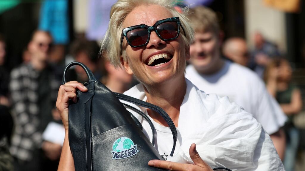 Actor Emma Thompson takes part in the Extinction Rebellion protest at Oxford Circus in London
