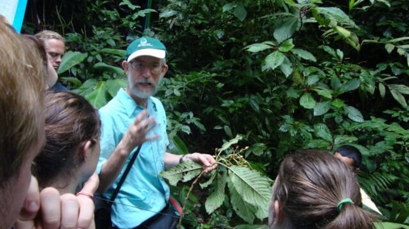 Prof Daniel Kelly describing to his students how to record an unknown plant, not yet realising that he had actually discovered something new
