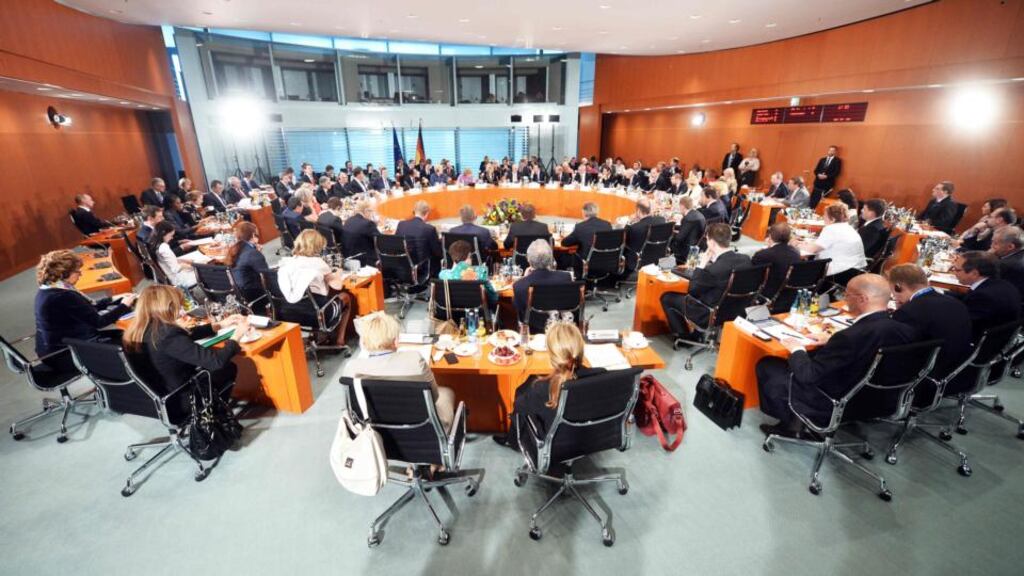 A one-day meeting in Berlin yesterday attended by 16 EU leaders agreed five pages of proposals to drive down jobless rates. Photograph: Getty Images